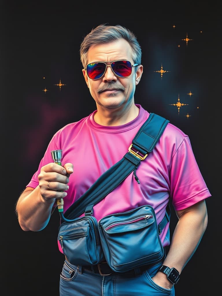 Dwayne, founder and airbrush artist, at Kiosk 4